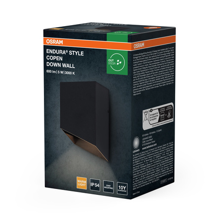 Kinkiet Ogrodowy Lampa Elewacyjna Zewnętrzna LED 5W 320lm 3000K Ciepła Szary IP54 Endura Osram