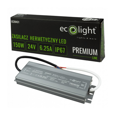 Zasilacz LED Hermetyczny IP67 150W 24V Premium Ecolight