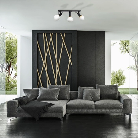 Reflektor spot ruchomy lampa sufitowa czarno-biało-złota MiLAGRO AURIS 3x E14