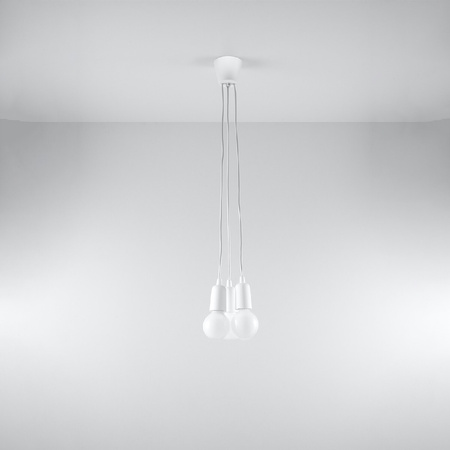 Lampa Sufitowa Wisząca Zwis 3x E27 Nieregularna Biała Nowoczesna Diego Sollux