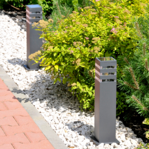 SŁUPEK ogrodowy lampa oprawa stojąca LED E27 TEKSAS grafit 44cm GOLDLUX (Polux)