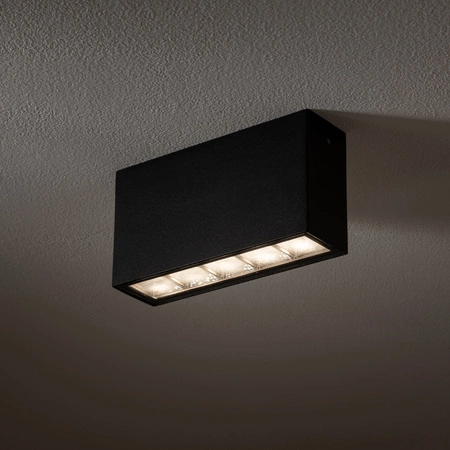 Plafon Oprawa Natynkowa Sufitowa Lampa Ogrodowa Kinkiet Elewacyjny LED 10W 500lm 3000K Ciepła Czarna Wodoodporna IP54 PIX LED 11367 Nowodvorski