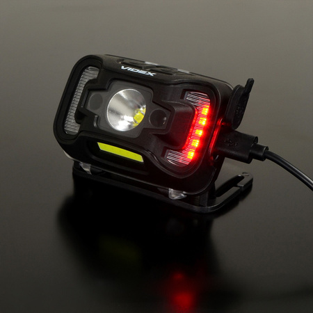 Latarka Czołowa Akumulatorowa LED 5W 310lm 7 Trybów Pracy USB-C Wodoszczelna IP65 Videx