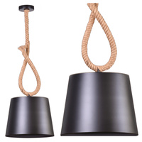 LAMPA Wisząca SUFITOWA ROPE CASE E27 Czarno-beżowa GOLDLUX (Polux)