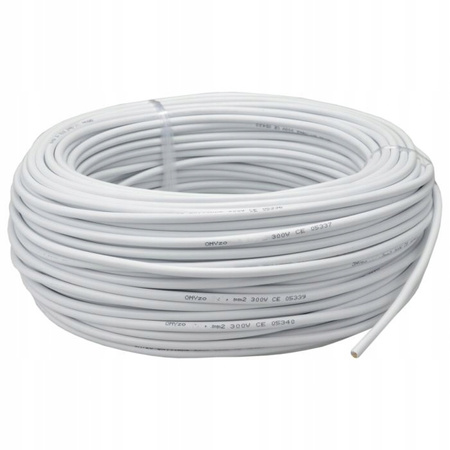 Przewód Kabel OWY H05VV-F 300/500V 3x2,5mm Biały 1m ELEKTROKABEL