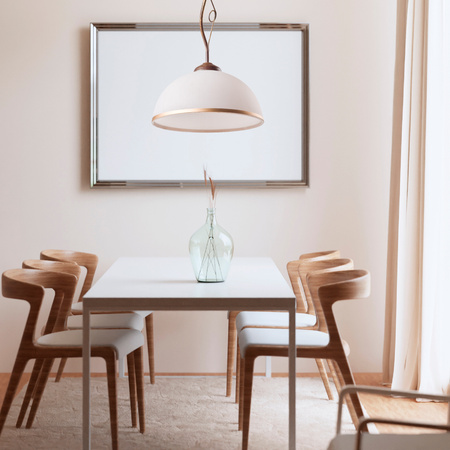 Lampa Sufitowa Wisząca RETRO E27 Biała Drewniana Klasyczna LM-1.24 Lamkur