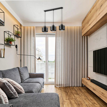 Lampa Sufitowa Oprawa Wisząca 3x E27 Czarna Elza Masterled