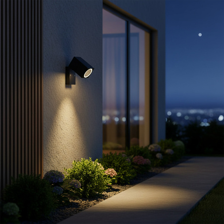 Kinkiet ogrodowy LED GU10 BOSTON GOLDLUX (Polux) RUCHOMY CZARNY