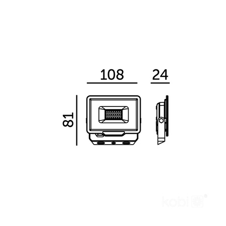 Naświetlacz LED Zewnętrzny Ogrodowy 20W 1600lm 4000K Neutralny 120° IP65 Czarny MH Kobi