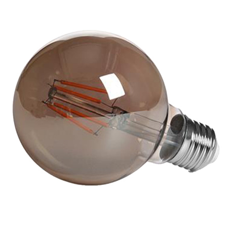 Żarówka LED E27 G80 6W = 50W 650lm 2200K Ciepła 360° Filament dymiona