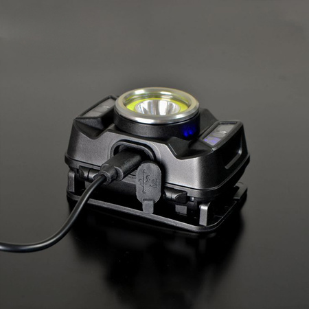 Latarka Czołowa Akumulatorowa LED 5W 410lm 7 Trybów Pracy Sensor Ruchu USB C Wodoszczelna IP65 Videx