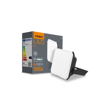 Naświetlacz LED 20W 1900lm 5000K Zimna Czarny z Mleczną Przesłoną Videx
