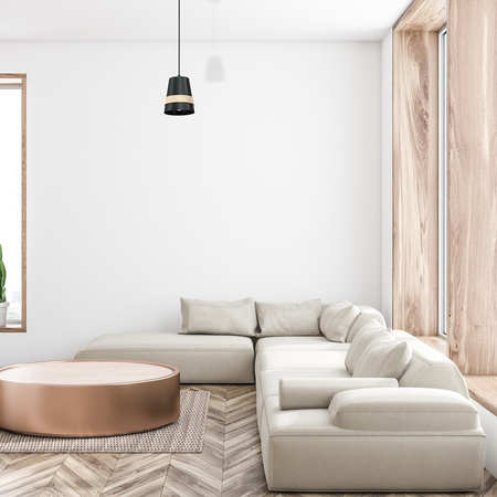 Lampa Wisząca Sufitowa VENEZIA Czarna 1xE27 Milagro