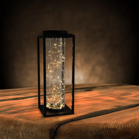 Latarenka Solarna Czarna IP44 z Czujnikiem Zmierzchu Glamour Sanico Goldlux