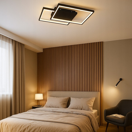 Lampa Sufitowa Żyrandol LED 45W CCT GALAXIS POLARIS Czarny + Pilot Sterujący