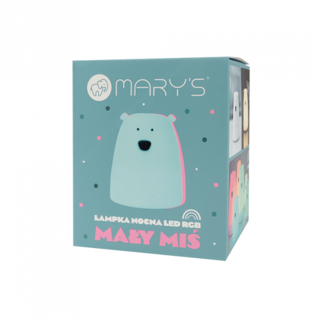 Lampka Nocna Dziecięca LED 3000K Ciepła + Wielokolorowa RGB Bateryjna Niebieska MAŁY MIŚ MARY'S