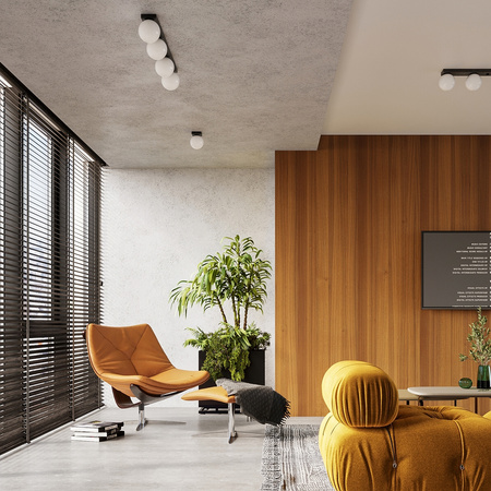 Lampa Sufitowa Plafon G9 Kula Kulista Czarna Nowoczesna Yoli Sollux