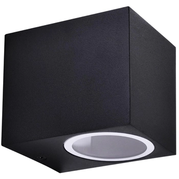 Kinkiet ogrodowy LED GU10 BOSTON kwadrat GOLDLUX (Polux) ALUMINIUM CZARNY