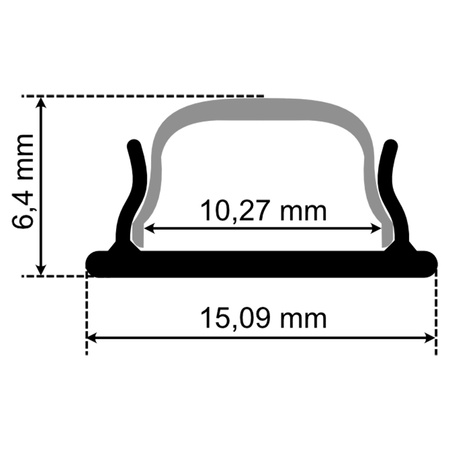 Profil Aluminiowy Anodowany do LED KM24 Srebrny Natynkowy 1m + Przesłona przezroczysta + Zaślepki