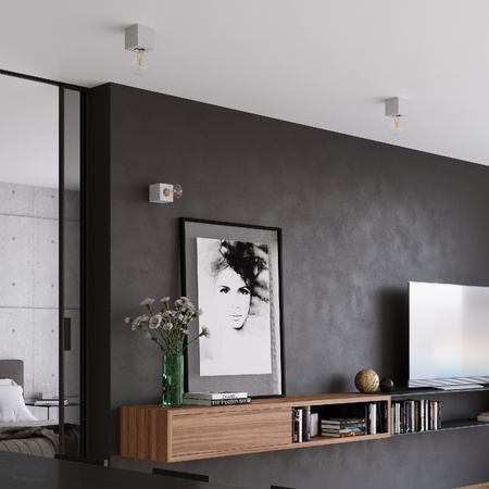 Lampa Biurkowa Stojąca Stołowa Nocna E27 Kwadratowa Szara Industrialna Ariz Sollux