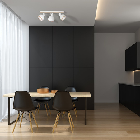 Lampa Sufitowa OVAL Biała 3xE27 Listwa Milagro