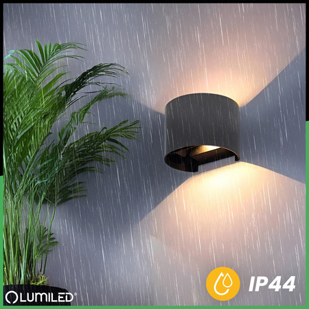 Kinkiet Ogrodowy Elewacyjny LED G9 Regulowany Okrągły Góra Dół Grafit PYXIS LUMILED