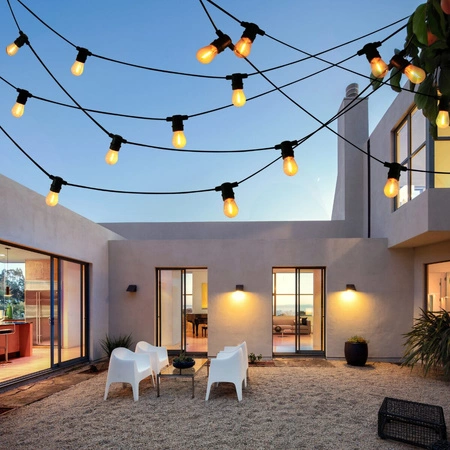 Girlanda Ogrodowa Zewnętrzna Łańcuch Świetlny PARTY F26,2m 10xE27 LED Filament 6W GOLDLUX (Polux)