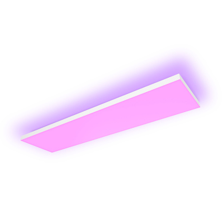 Panel LED Lampa Sufitowa Natynkowa 120x30 cm 67W 4800lm IP20 White and Color Ambiance RGB + TW Biała Inteligentna SMART Zigbee Bluetooth Datura Philips HUE