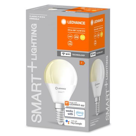 Żarówka LED E14 P40 4.9W 470lm 2700K Ciepła SMART+ WiFi Ściemnialna Mini Bulb LEDVANCE