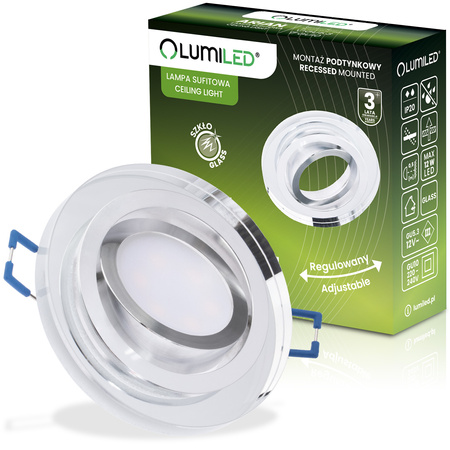 Oprawa Halogenowa Podtynkowa Lampa Sufitowa Szklana Okrągła Ruchoma GU10 ARIAN LUMILED