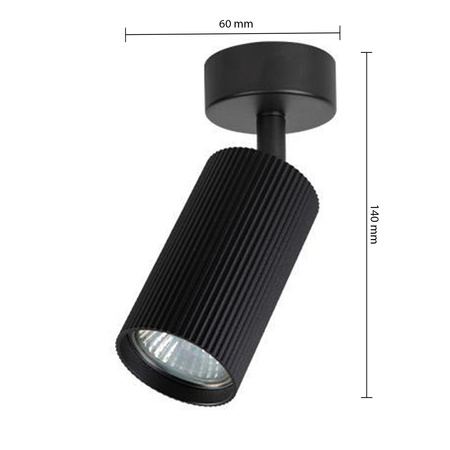 Lampa Ścienna Reflektor Kinkiet Spot GU10 Ruchomy Czarny Lucerno Masterled
