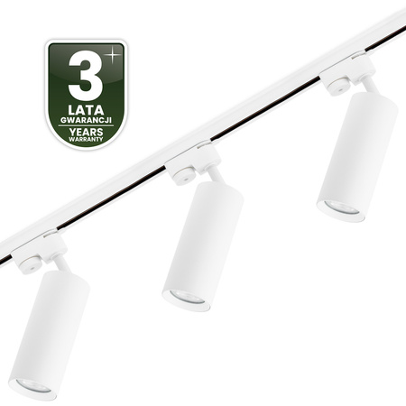 Zestaw Szyna Oświetleniowa Szynoprzewód 1,5 m + 3x Reflektor Szynowy RITI GU10 Biały LUMILED