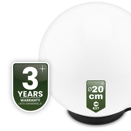 Lampa Oprawa Ogrodowa Zewnętrzna KULA LED LUMIKULA2 20cm E27 IP65 LUMILED