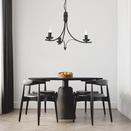 Lampa Wisząca Sufitowa LUCY 3xE14 Żyrandol Czarna Klasyczna LM-3.153 Lamkur