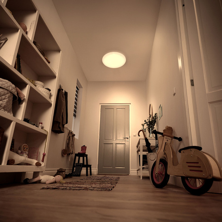 Lampa Sufitowa Plafon LED 21W 2500lm 2700K z Czujnikiem Zmierzchu Biała Acuna Philips