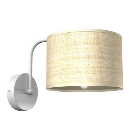 Lampa Ścienna Kinkiet MARSHALL Biała Rattanowa 1xE27 Milagro