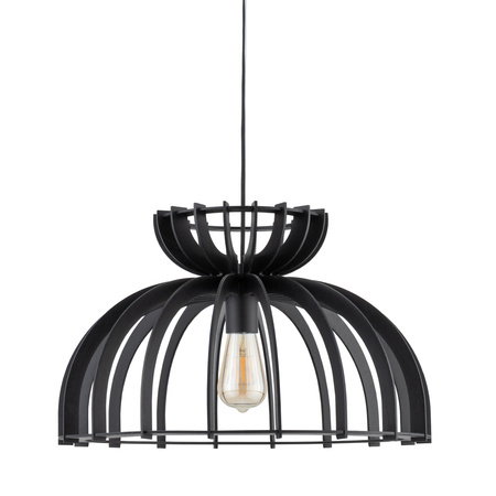 Lampa Sufitowa Wisząca E27 Czarna Drewno Skandynawska KYMI C 10575 Nowodvorski