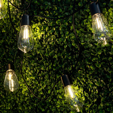 Girlanda Solarna Ogrodowa 20x LED Ozdobne Żarówki EDISON ST58 11,48m Ciepła 3000K EREMI LUMILED