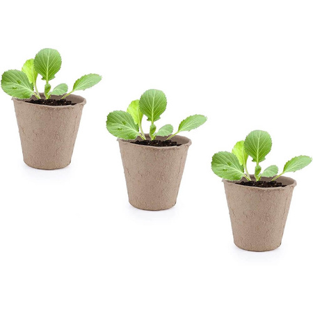 Zestaw 24x Doniczki Torfowe 8x8 cm do Rozsady Wysiewu Pikowania Na Sadzonki Biodegradowalne Okrągłe