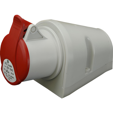 Gniazdo Siłowe Stałe 16A 400V 5P IP44 Natynkowe Hermetyczne z Klapką