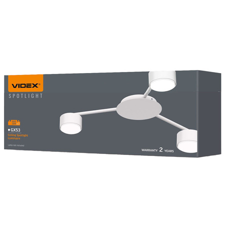 Lampa Sufitowa Żyrandol Oprawa 3x GX53 LED Biała Nowoczesna Videx