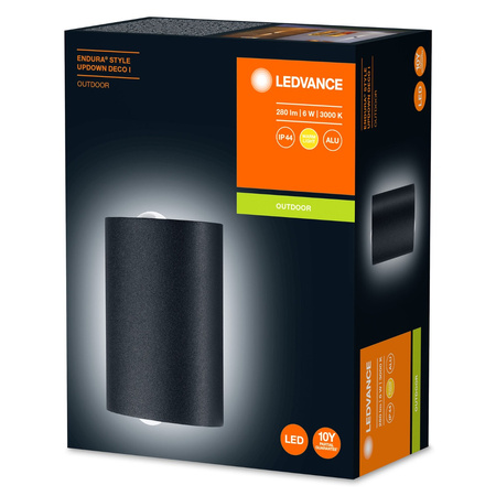 Lampa Ogrodowa Zewnętrzna Kinkiet Elewacyjny LED 6W 280lm 3000K IP44 Szary Endura Ledvance