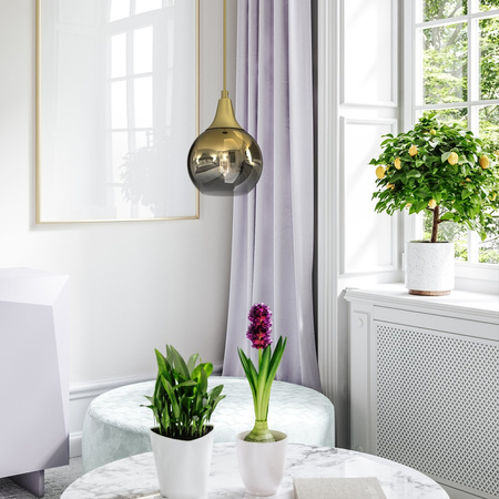 Lampa Wisząca Sufitowa MONTE Złota fi 150 1xE27 Milagro