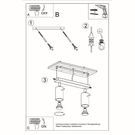 Lampa Sufitowa Oprawa Natynkowa SPOT TUBA Reflektor 2x GU10 Tubularna Brązowa Skandynawska Berg Sollux