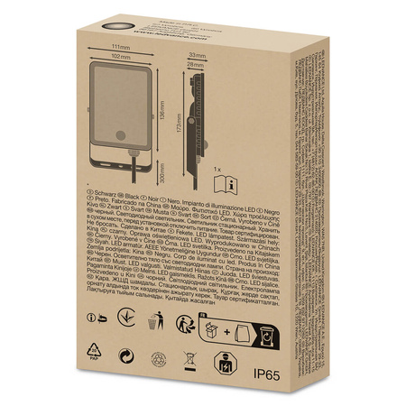 Naświetlacz LED 20W 3000K 1600lm IP65 Czarny z Czujnikiem Ruchu LEDVANCE ESSENTIAL SENSOR