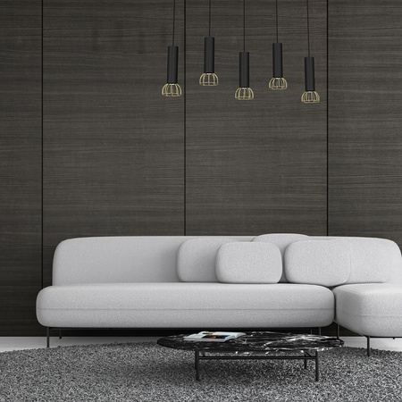 Lampa Wisząca Sufitowa DANTE Czarna Złota 5x mini GU10 Milagro