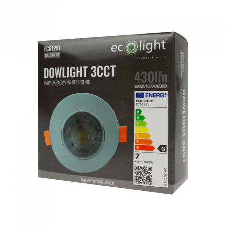 Oprawa Podtynkowa Wpuszczana LED 3W / 5W / 7W CCT Biała Okrągła DOWNLIGHT Ecolight