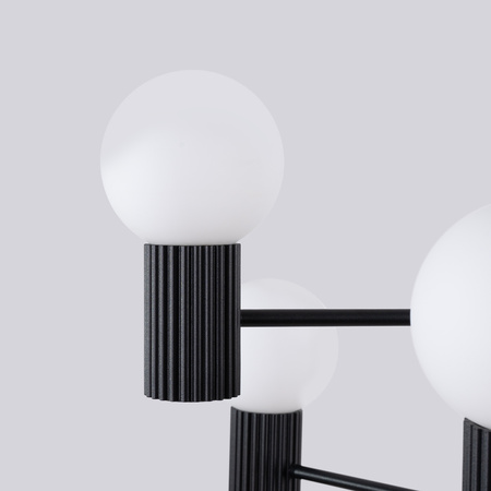 Lampa Wisząca Żyrandol 6x G9 Aluminiowa Czarna Halo French Sky SL.1830 Sollux