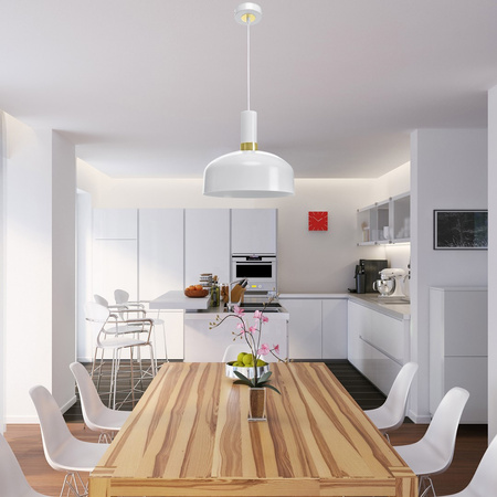 Lampa wisząca biało-złota żyrandol MiLAGRO MALMO 1x E27