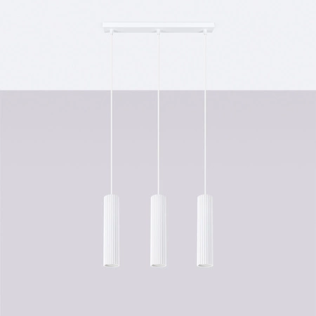 Lampa Wisząca Sufitowa Zwis Tuba Spot 3x GU10 Biała Karbon Deep Space SL.1537 Sollux